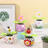 Solar Dancing Bee Toy - Solar Powered Dancing Sun Flower with Colorful Pots and Swinging Ladybug Shape for Car