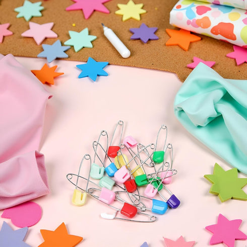 BWESOO 20Pcs 2 Inch Multicolor Baby Infant Child Cloth Nappy Diaper Pins Safety Locking Holder Colorful Safety Pins