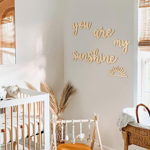 5 Xylolfsty You Are My Sunshine Wall Decor Boho Nursery Wall Art Pieces Neutral Wooden Decoration for Boys and Girls