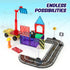 Set, 3+ 52-Piece Playmags City Construction Magnetic Tiles Building Blocks with Crane & Road Pieces, Educational STEM