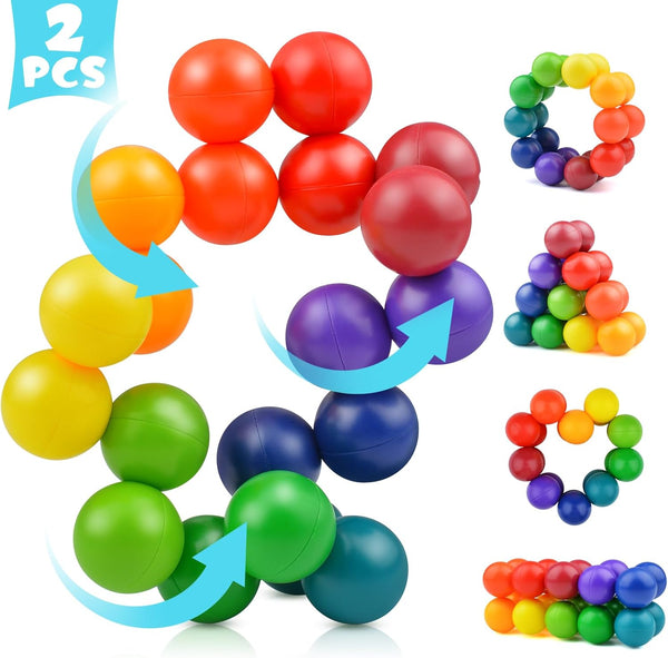 2PCS Autism Sensory Toys for Kids, Fidget Toys for Adults and Children, Travel Gifts for Ages 3-7+