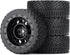 4PCS 65mm RC Rally Car Rubber Tires and Plastic Vintage Wheel Rims for 1/10 RC On-Road Rally Racing Car (Black)
