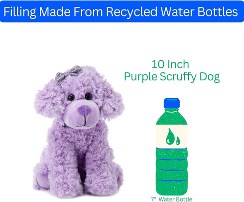 9 Inches The Petting Zoo Scruffy Dog Stuffed Animal, Gifts for Girls, Purple Dog Plush Toy