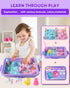 sikmcle 3-8 Unicorn Sensory Bin Play Sand Kit for Girls Moulds Toddler Sand Art Kit with Sandbox for Kids for Toddlers