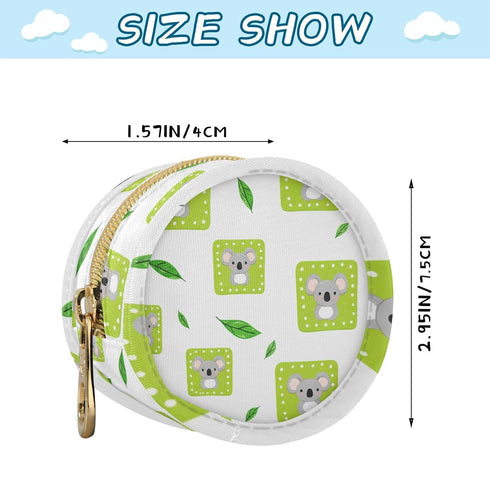 Koalas Round Pacifier Storage Case with Zipper, Portable Pacifier Case for Travel, Diaper Bag & Purse, Pacifier