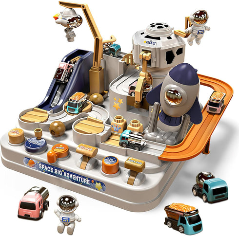 3 4 5 6 7 Playset 3 Mostop Kids Race Track Game Car Adventure Toy for Years Old Boys Girls, Spaceship Puzzle Rail Track