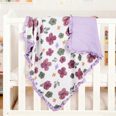zonBroth 40"x36" Muslin Baby Blankets, Cotton Crib Blanket for Baby Infant Toddler,Super Soft and Lightweight Nursery