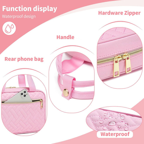 Diaper Clutch Bag with Wipes Pocket, Mini Organizing Pouches for Baby Travel Essential, Stroller Diaper Bag, Pink