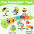 Baby Sensory Toy - Music Animal Stuffed Plush Caterpillar for Infant 0-3 Months, Tummy Time with Crinkle Rattle & Mirror