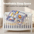 4 Set 100% Set Set EVERYDAY KIDS Piece Boys Crib Bedding - Jungle Sports - Soft Cotton Percale - Includes Quilt, Fitted