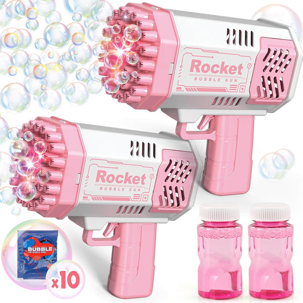 Dolanus Bubble Gun 2 Pack - Bubble Maker Blower Toy for Kids 3-8 Years Old, Indoor Outdoor Birthday Party