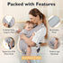 mommore Baby Carrier Newborn to Toddler, Ergonomic Baby Infant Carrier with Lumbar Support, Comfort with Adjustable