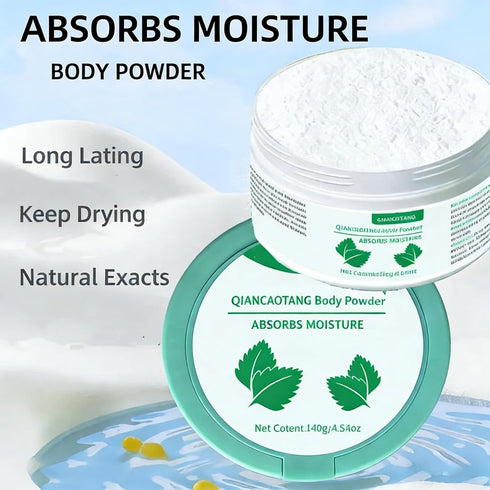 QIANCAOTANG 100% 9.88oz Cornstarch Baby Powder - Talc-Free & Hypoallergenic for Sensitive Skin, Helps Prevent & Soothe