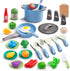 35Pcs Toddler Pretend Cooking Playset with Play Pots and Pans, Utensils Cookware Toys, Play Food Set (Blue)