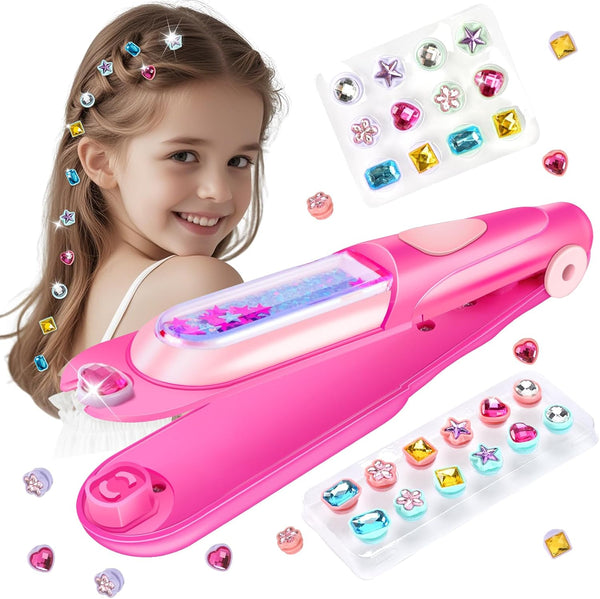 kidzkube Kids Hair Gem Stamper Kit, Bling Hair Jewels for Girls Toys,