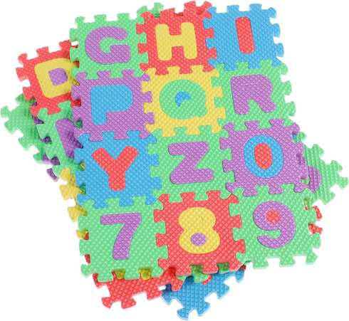36Pcs Mini Number Alphabet,Toddle Alphabet Puzzle Table Mat for Learning, Baby Foam Play Mat for Early Childhood