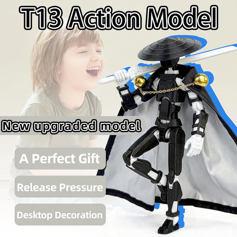 SGYYSG T13 Figures,T-13 13 3D Action-Packed Playtime,5.2 Inch, Assembly Completed Action Action Figure, Robo Printed