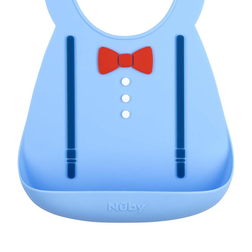 Nuby 3D Soft Silicone Baby Bib with Scoop, Silicone Bib for Toddlers and Babies 6+ Months