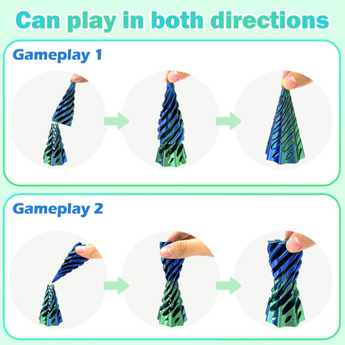 10 Pack 3D Set Printed Spiral Fidget Toys Impossible Magic Passthrough Stress Relief Toy for Anxiety