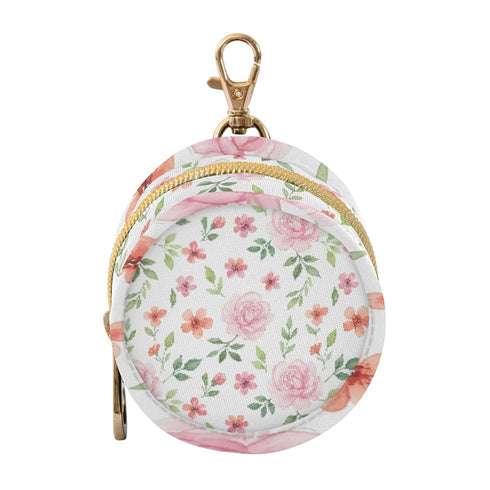 PYBUG Roses Round Pacifier Storage Case, Polyester & TPU Lined with Hook Buckle,