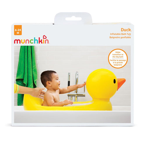 6-24 Munchkin Duck Inflatable Baby Bathtub for Babies Months, White Hot Heat Alert, Great for Home or Travel, Classic