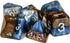 Halfsies Dice: Earth Elemental - 7pc Set, Cerulean Blue & Brown, Pearlescent Swirl for Role Playing Games