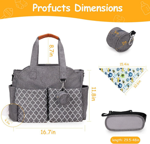 w/14 2 Moclever Diaper Bag Tote Baby Diaper Bag Pockets Burp Cloths, Multifunctional Diaper Changing Tote Bag