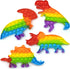 only U Dinosaur Pop Fidget Toys Set, Silicone Rainbow Dinosaur Popper Fidget Set for