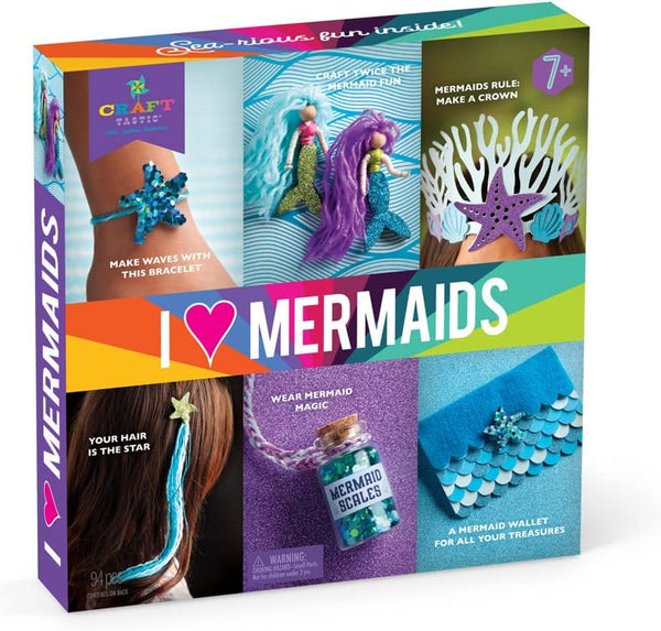 Craft-tastic I Love Mermaids Kit - Craft Kit with 6 Mermaid-Themed Projects