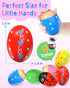 6 Pack Wooden Percussion Musical Shake Eggs with Toys Inside, Montessori Easter Basket Stuffers for Kids Boys Girls