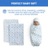 Delta Children 100% Cotton Muslin Baby Receiving Blankets 47x47 Inches, Pack of 2 Blue Botanicals