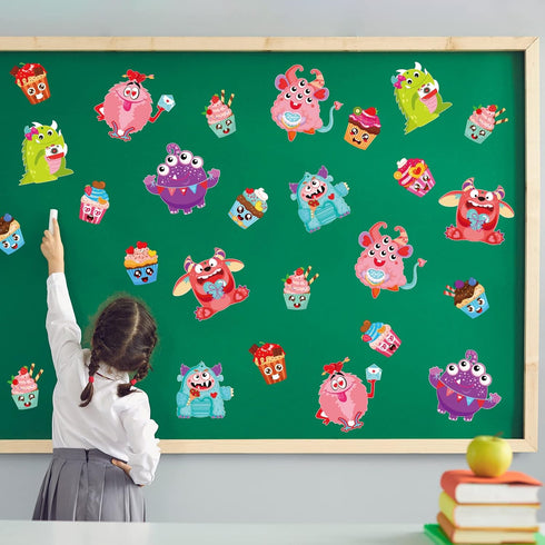 party greeting Valentine's Day Monster Craft Kits for Kids, DIY Monster Ornament Bulk Paper Decorative Kit