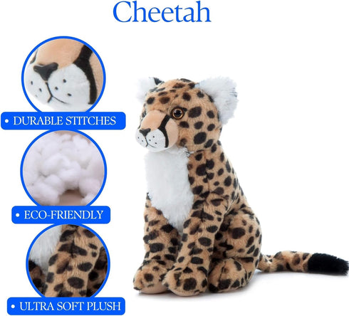 12 inches The Petting Zoo Cheetah Stuffed Animal, Gifts for Kids, Wild Onez Zoo Animals, Cheetah Plush Toy