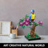 Micro Brick Flower Parrot Toy Building Sets, DIY Plant Model for Home Decor and Office Art