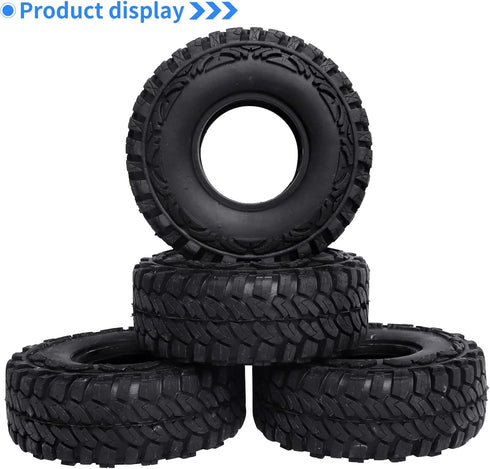 4PCS 1.9 Crawler Tires, Outer Diameter 114mm with Foam Inserts for 1/10 RC Rock Crawler Axial SCX10 SCX10 III