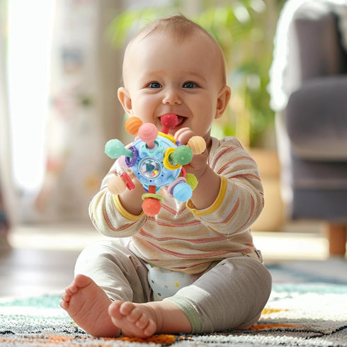 CAHILON 0-6 6-12 1 Easter Baby Teething Toys, Baby Teethers Montessori Sensory Toys for Months, Gifts for Year Old Boys