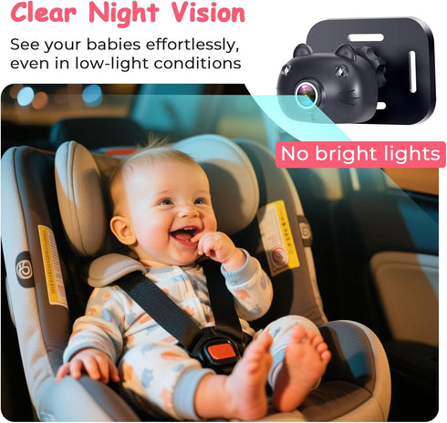 Befumly HD-1080P 2-Kids 7 360 Baby Car Camera: Auto Night Vision Dual Backseat Cameras with Split-Screen Recording