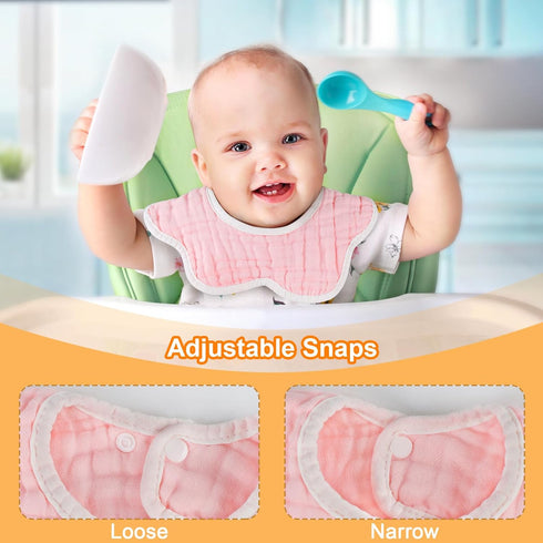 Accmor Cotton Muslin Baby Bibs - Stylish Bandana Drool Bibs for Boys and Girls