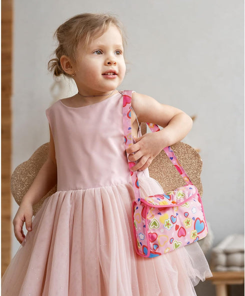 BABESIDE 5 Pcs Baby Doll Diaper Bag Set, Includes Magic Bottles, Changing Mat, Doll Diapers for 17-22 inches Dolls