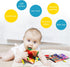 Soft Cloth Baby Learning Book Toy, Black White Fabric Pack of 4, Touch and Feel Crinkle Sound