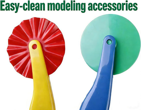 MAGIKON 6-Piece Set Kids Dough Tool Colorful, Child-Safe Modeling Clay Accessories for Small Hands