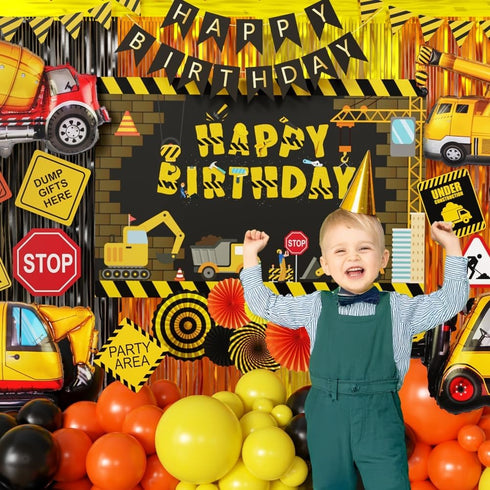 FIGEPO Set Construction Birthday Party Supplies Dump Truck Party Decorations Kits arch kit Garland for Boy Construction