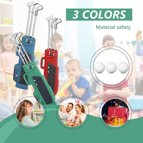 3 Sets Miniature Dollhouse Accessories - Mini Golf Clubs Model Toys for 1:12 Scale Dollhouse