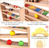 Qilay Wooden Race Track Car Ramp Racer Toy for Toddlers, 5 Level Race Car Ramp Set with 4 Wood Cars and 3 Balls, Great