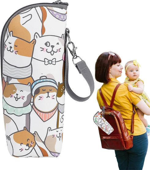 Generic Baby Bottle Warmer Bag Insulated Breastmilk Carrier, Portable Waterproof Cooler Case | Travel Storage Organizer