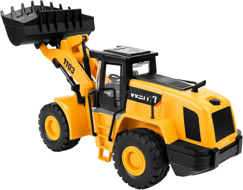 YySiRui Bulldozer 16" 1:10 Bulldozer, 3+ Toy, Front Loader, Scale Classics Wheel Loader with Real Working Arm & Bucket
