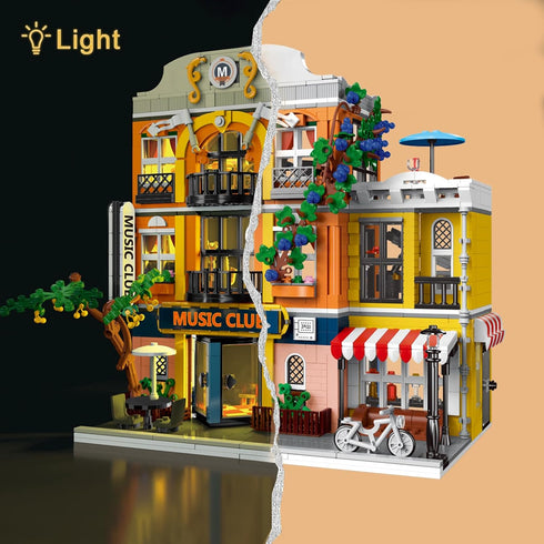 Sets 8-14 1683 ENJBRICK Flowers City Jazz Club Building for Adutls, Architecture House Building Kit for Boys and Girls