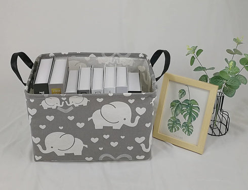 Rectangle Kids Gift Storage Basket - Organizer Box for Clothes, Laundry Hamper, Toys, Nursery Basket with Handles