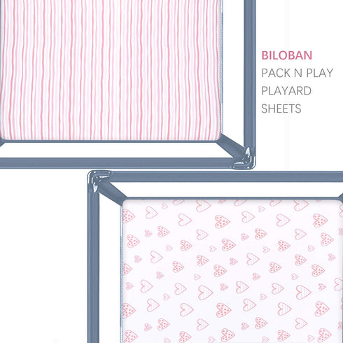 36 36 2 Pack, 100% Square Playard/Playpen Fitted Sheets, Perfect for X Portable Playard, Jersey Knit Cotton Fitted