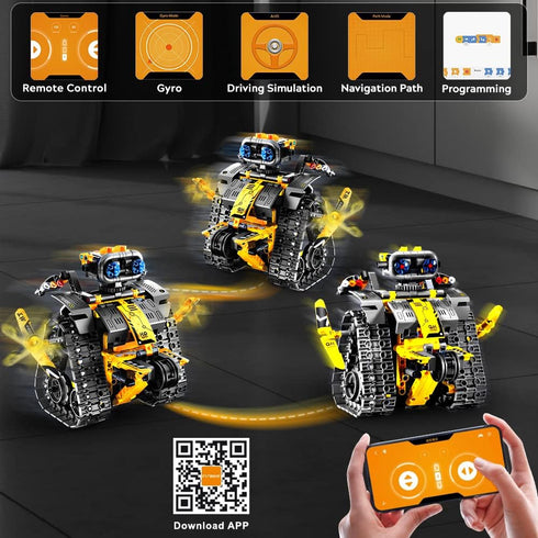 HOGOKIDS Robot Building Toys for Kids - 5 in 1 Remote & APP Controlled Building Set, STEM Toys for Boys Girls Age 6-12